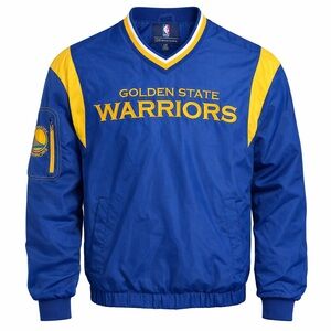 Golden State Warriors Pullover Windbreaker Jacket Mens Large Blue Gold NBA G-III
